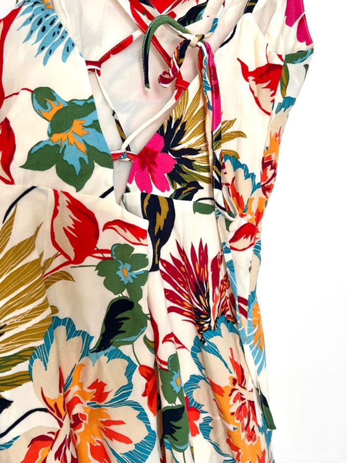 Robe d’été tropicale Etam XS doublée et nouée dans le dos - photo numéro 5