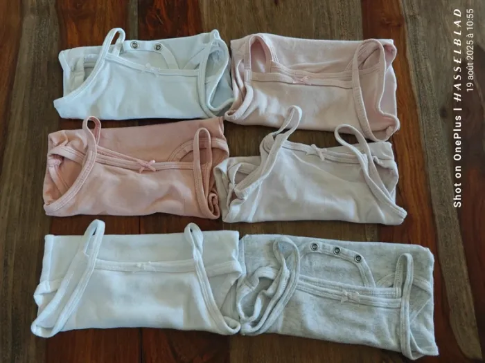 Lot de 6 bodies bretelles