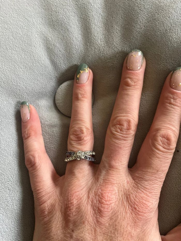 Bague strass argenté et violet T56 - photo numéro 2