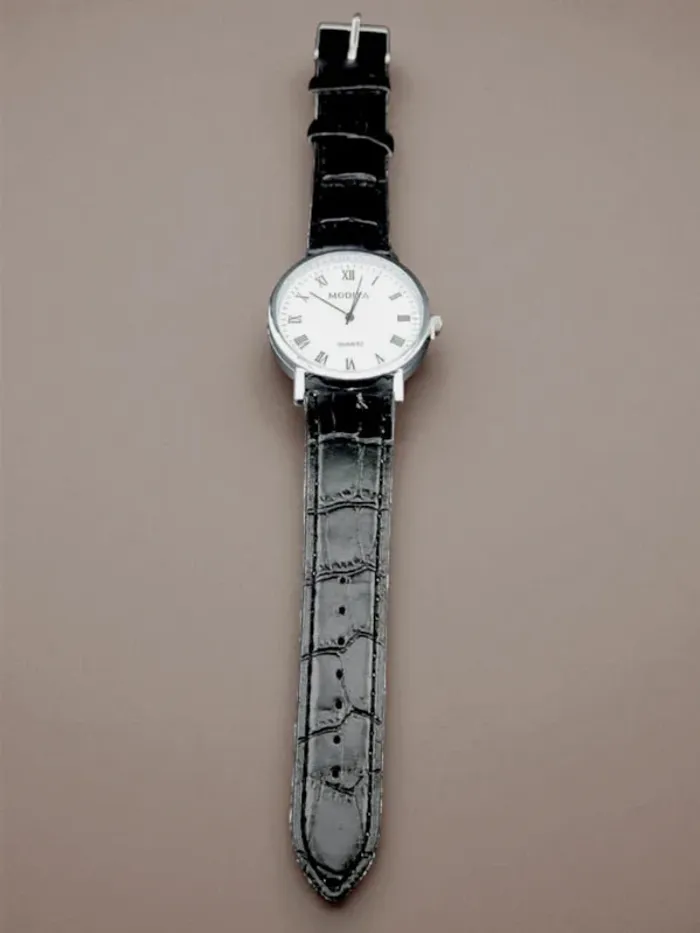 Montre noire et blanche men, style vintage - photo numéro 3