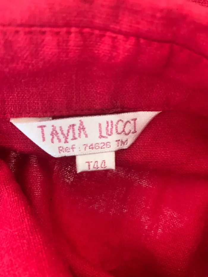 Robe Tavia  Lucci taille 44 longue rouge 55%lin - photo numéro 8