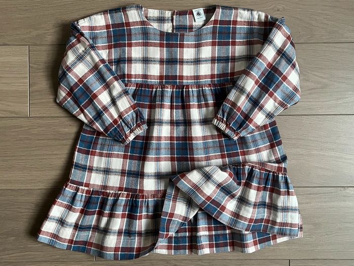 Robe chaude à carreaux en flanelle de coton Petit bateau T-5 ans - photo numéro 2