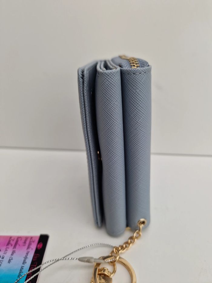 Portefeuille Muiikola Cuir Synthétique Bleu Ciel Doré - photo numéro 11