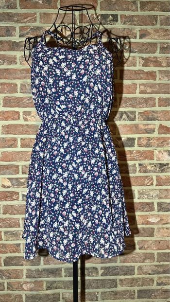 Robe bleue foncé à fleurs America Today Taille S/36