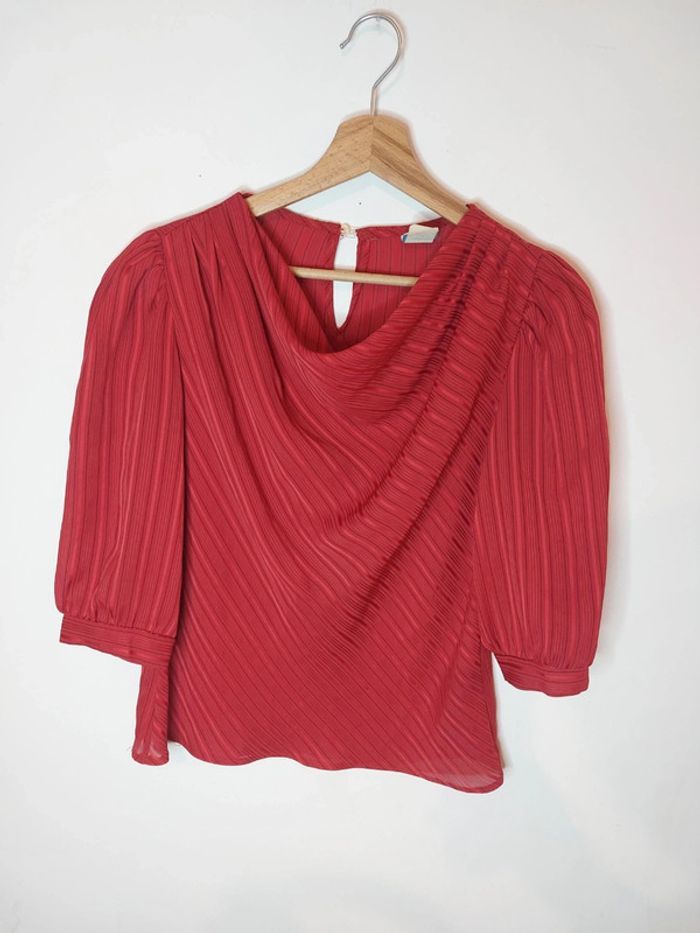 Blouse vintage rouge à rayures