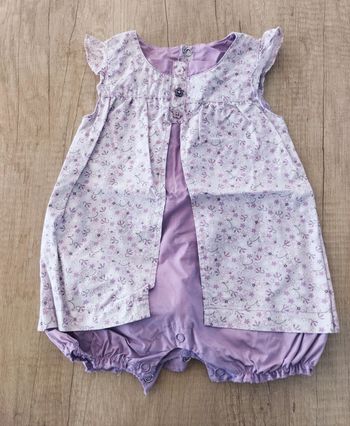Combi short fille parme taille 3 mois