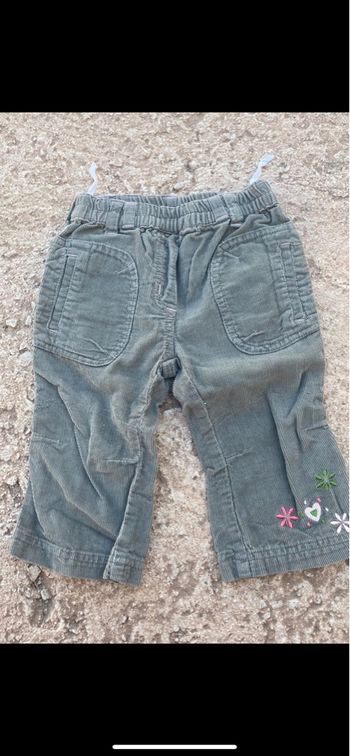 Pantalon velours kaki et rose girl art mode