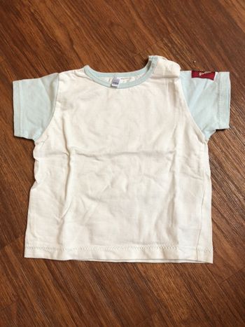 Tee shirt blanc et bleu 6M