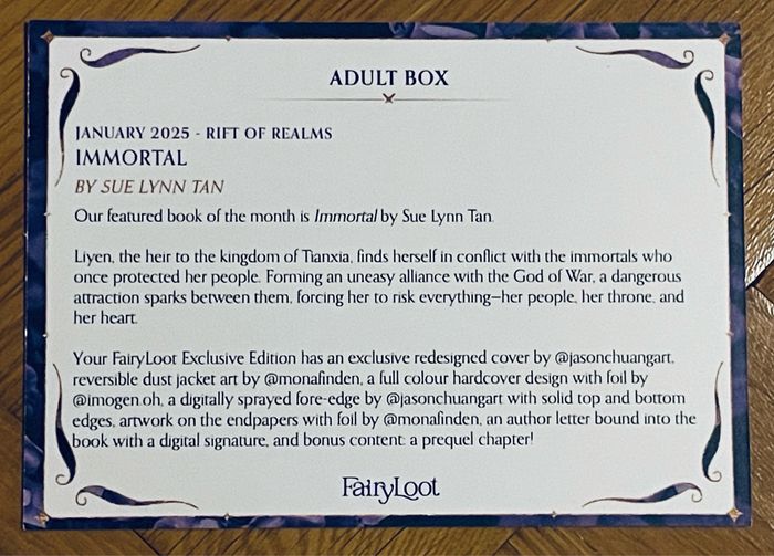 Immortal Sue Lynn Tan Fairlyloot limited exclusive edition - photo numéro 5