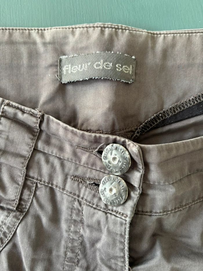 Pantacourt gris Fleur de Sel taille 40 - photo numéro 2