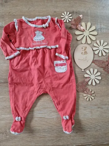 Pyjama léger rose sergent major bébé fille 3 mois