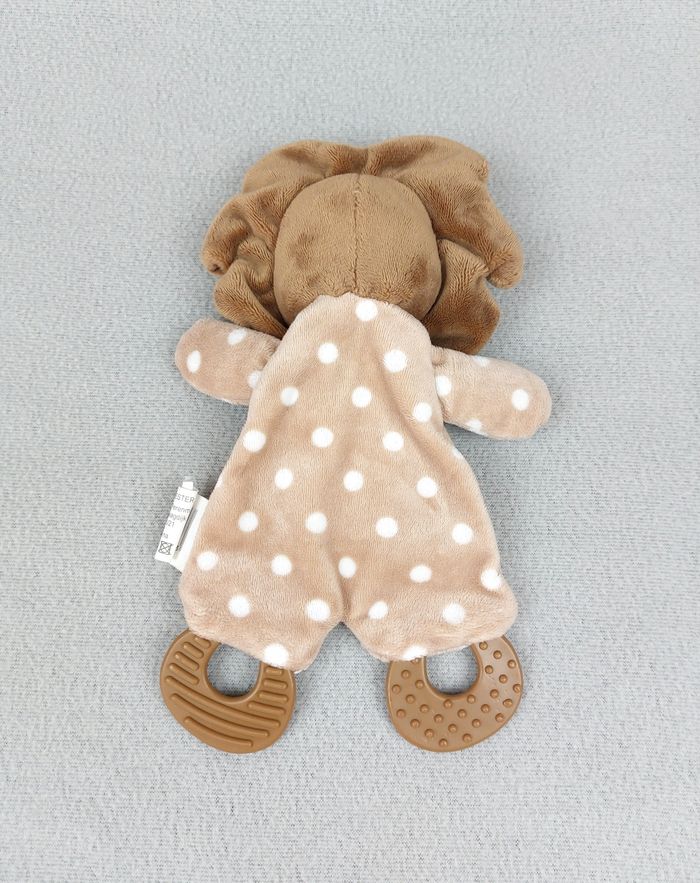 Doudou plat lion marron blanc ZD Trading Action anneau dentition - photo numéro 2