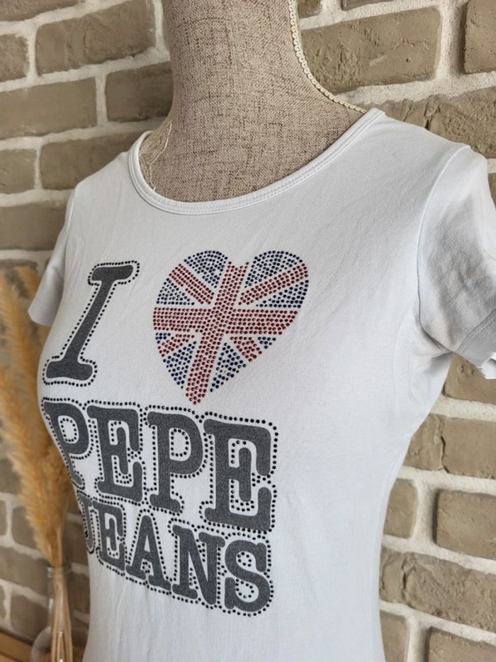 T-shirt blanc I 🩷 Pepe Jeans en strass - Vintage Y2K - photo numéro 5