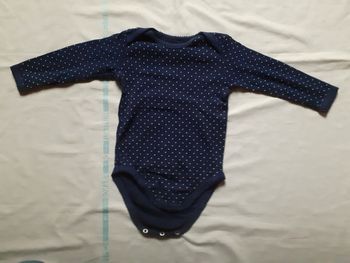 Body manches longues bleu marine à pois