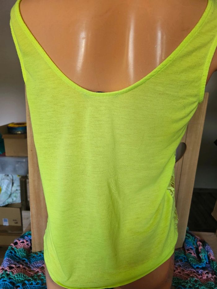 Débardeur jaune fluo, été, transparent, Mim taille 38/M - photo numéro 2