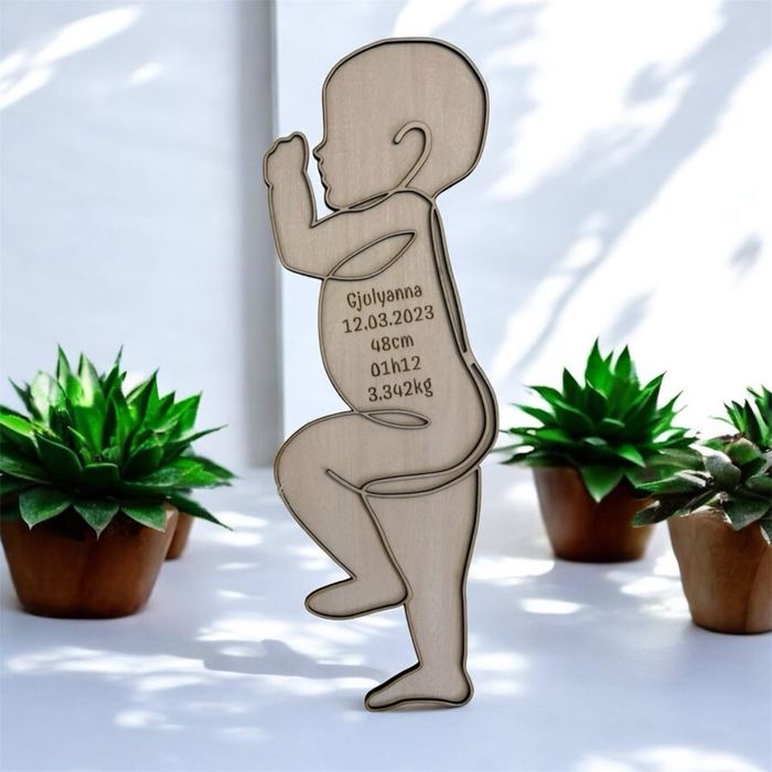Silhouette bébé en bois - photo numéro 6