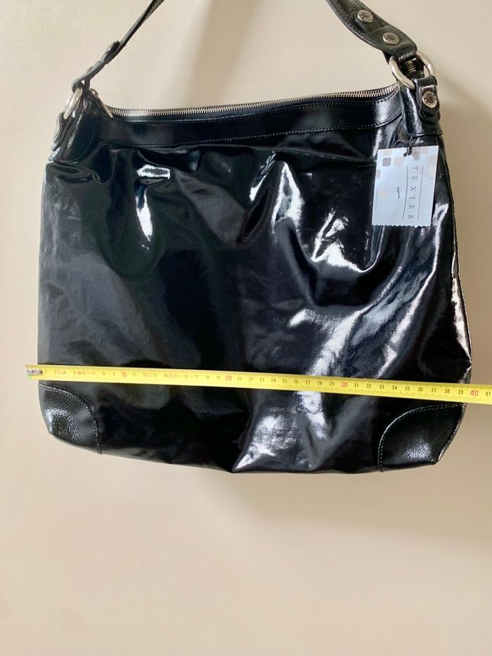 Sac noir vernis Texier neuf - photo numéro 9