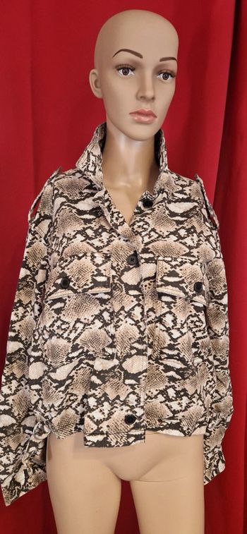 Veste Jennifer jean taille L motif peau de serpent