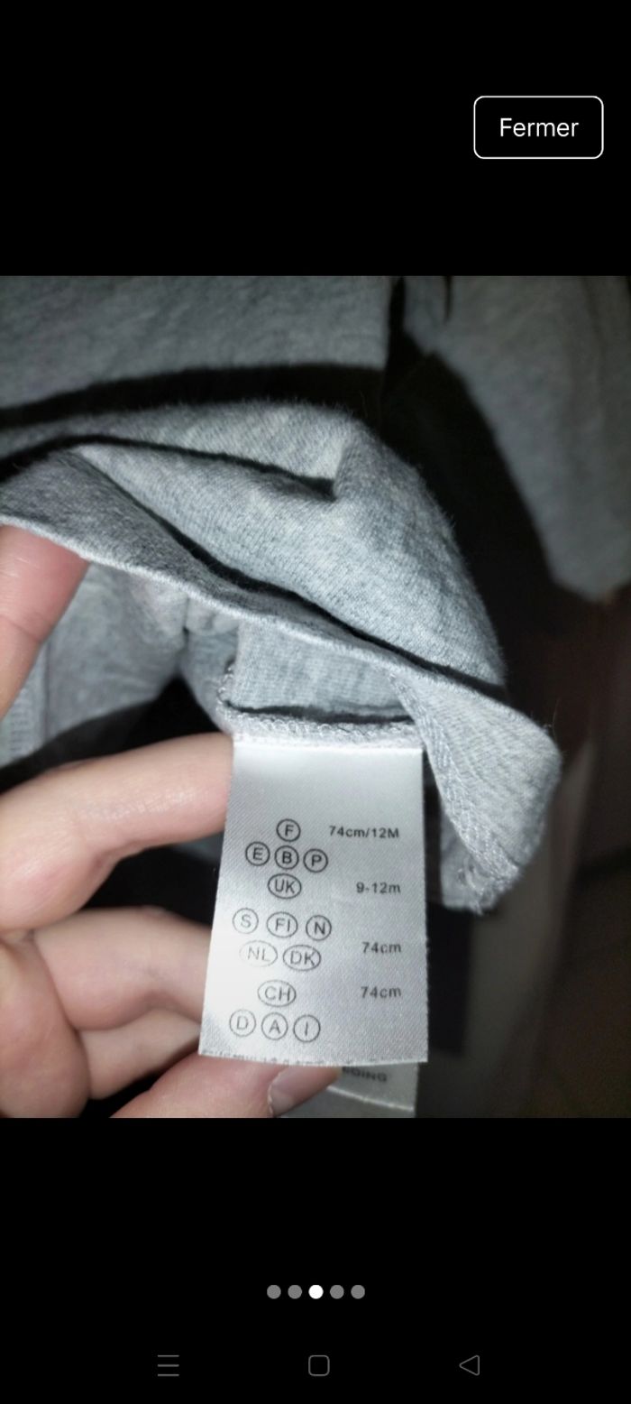 Sous pull gris 12 mois Vertbaudet - photo numéro 3