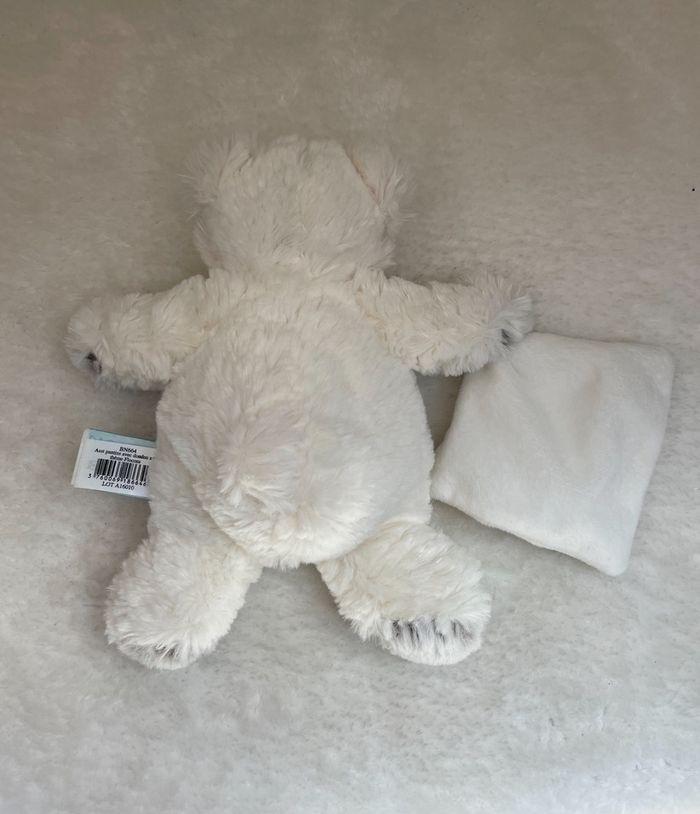 Doudou Baby Nat' Ours blanc tout doux réf BN664 - photo numéro 6