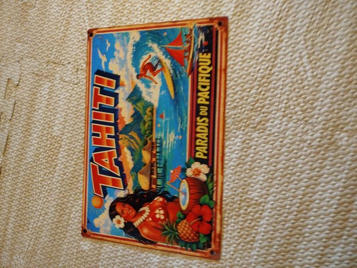 plaque publicitaire motif tahiti neuf - photo numéro 1