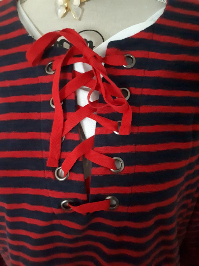 Pull long marinière coton Léon & Harper taille M - photo numéro 3