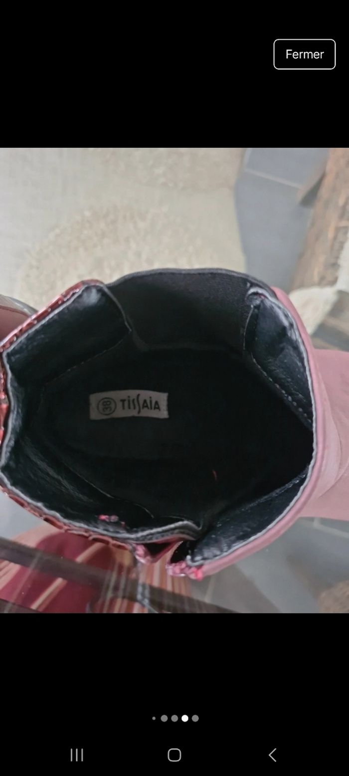 Très jolie bottines en nubuck bordeaux - photo numéro 5