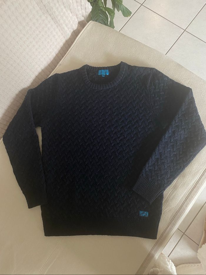 Pull tricot homme bleu marine S - photo numéro 3