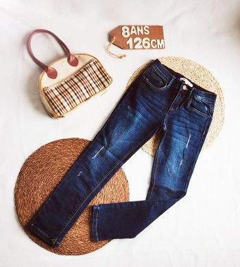 Jean 👸 effet usé, Stretch, essentiel, 8ans