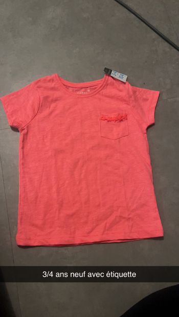T shirt fille fluo