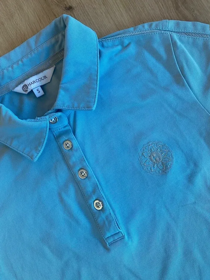 Polo Bleu  Clair  Harcour – Taille  S  –  Très  Bon  État - photo numéro 3