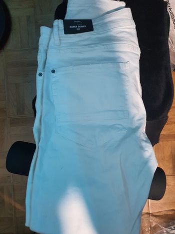 Bershka jeans blanc super skinny fit Homme taille 44
