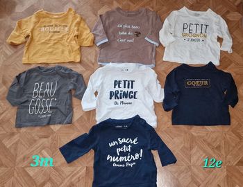 Lot 7maillot avec message 3mois