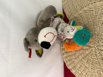 DOUDOU SPIRALE LOUP MINIMI MINITOYS VERBAUDET GRIS GRELOT 