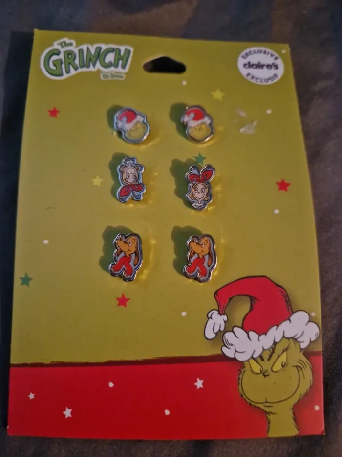 Boucle d oreilles grinch