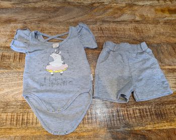Ensemble body short 9 12 mois 74 cm été