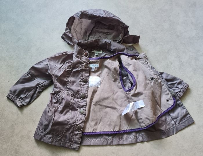 manteau blouson coupe-vent capuche vertbaudet fille 2 ans - photo numéro 2