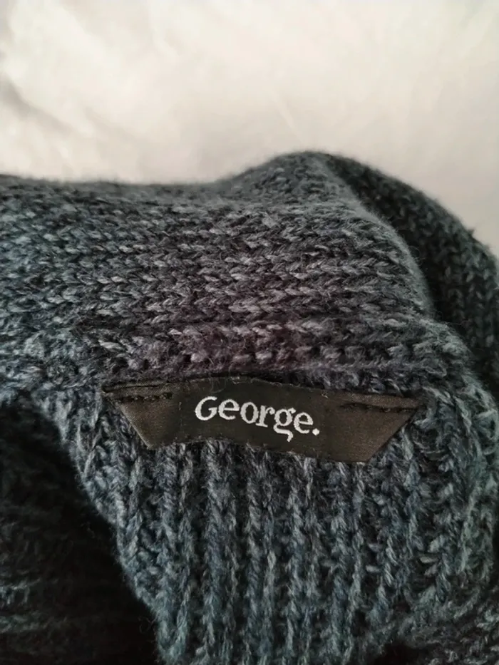 Gilet boutonné maille gris bleu 6 ans George - photo numéro 5