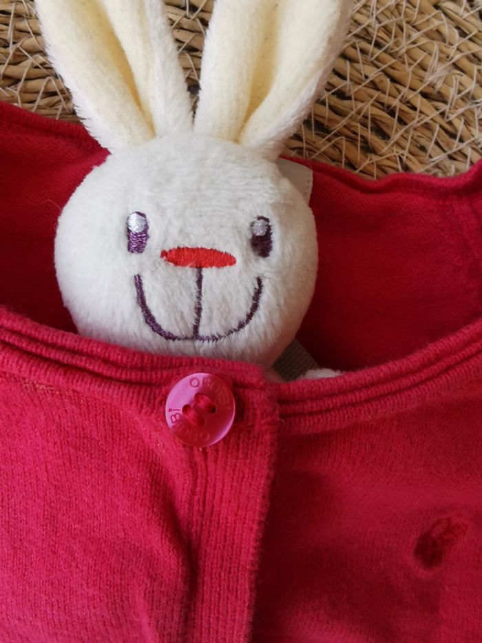 Gilet boléro 👣 rouge rosé, 18 mois, obaïbi - photo numéro 5