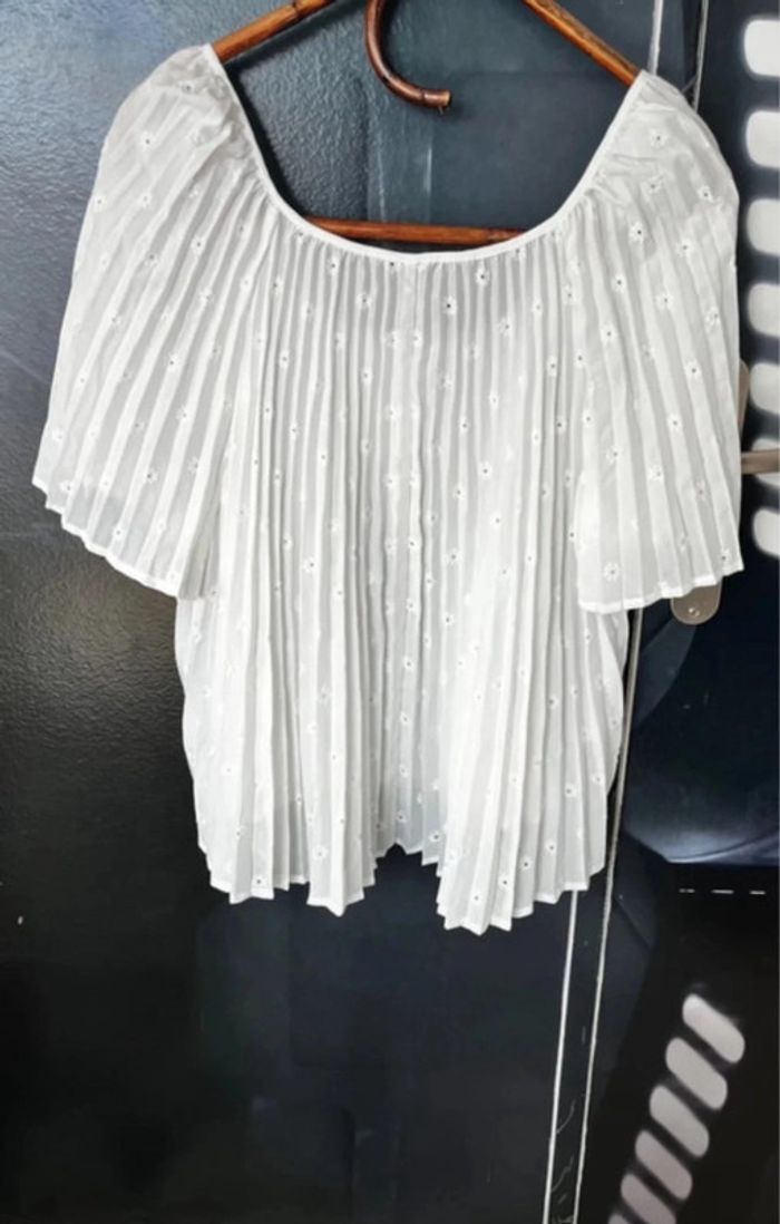Blouse plissée brodée Romy t40 sezane - photo numéro 5