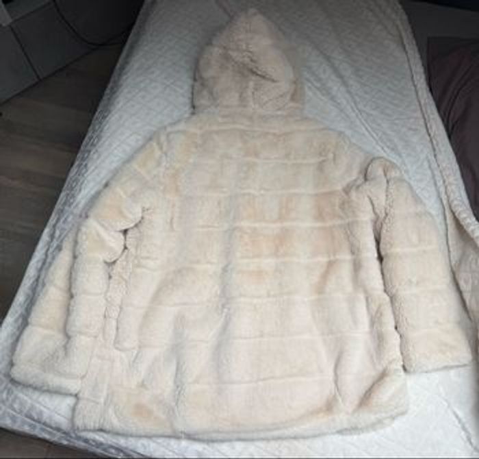 Veste fausse fourrure beige crème - photo numéro 4