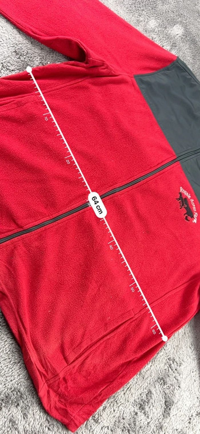 Pull polaire Starter rouge et noir à zip taille XL – Homme casual - photo numéro 4