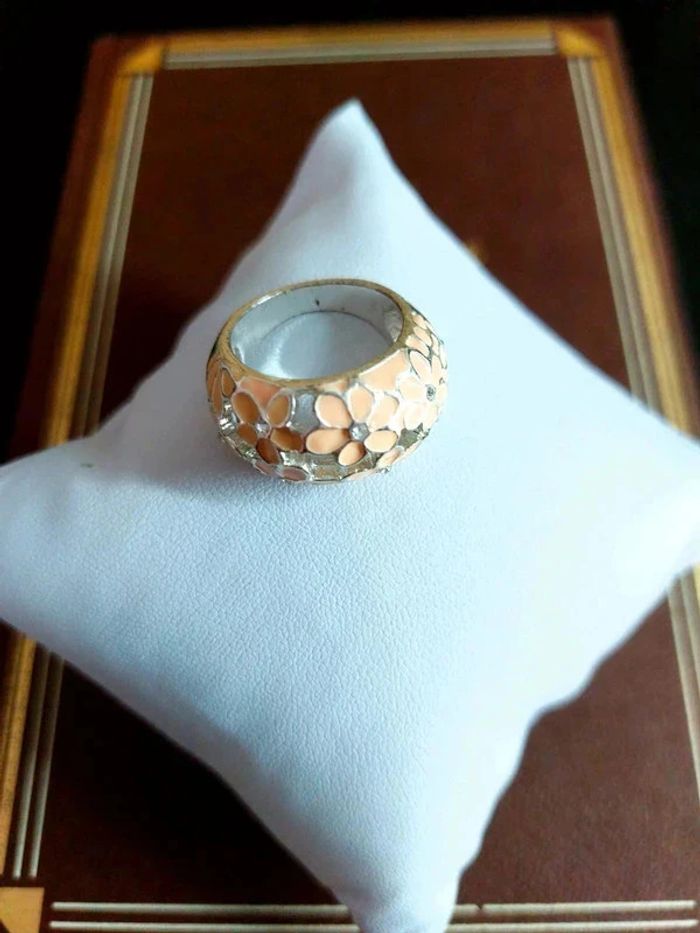 Magnifique bague fleurs rose et argenté - photo numéro 2