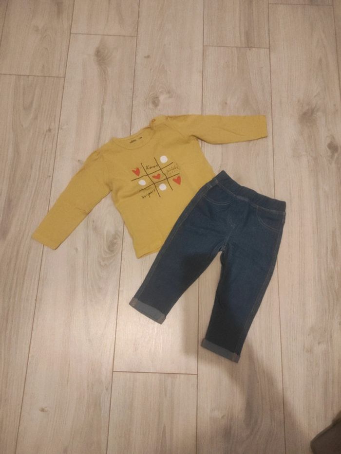 Ensemble tee-shirt manches longues+ jegging 18m