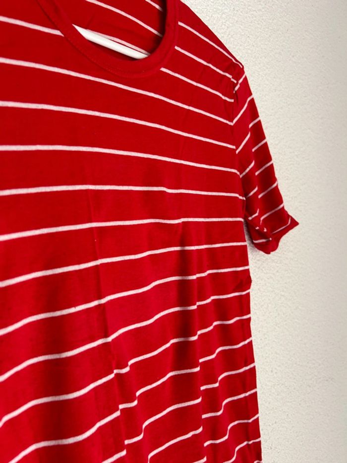 497 - t-shirt rayé blanc et rouge à manches courtes - photo numéro 6
