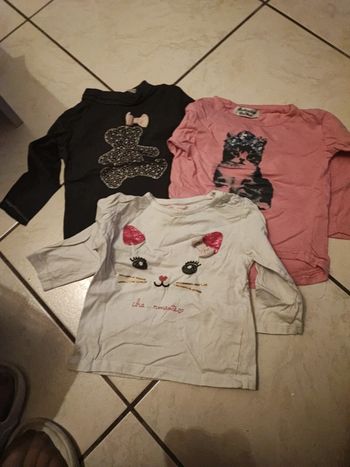 Lot t-shirts ML 12 mois