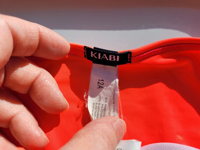 Joli maillot de bain 2 pièces Kiabi, orange fluo, à franges, 12 ans - photo numéro 4