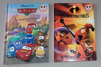 Lot de 2 livres les indestructibles et cars disney