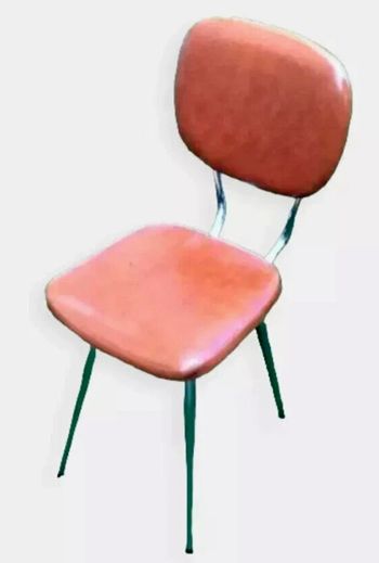 Années 1960 Chaise modulable en tabouret Design Tublac France Skaï marron Pieds compas