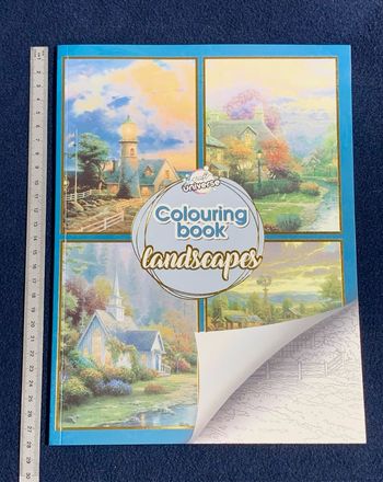 Cahier coloriage paysages avec modèle couleur